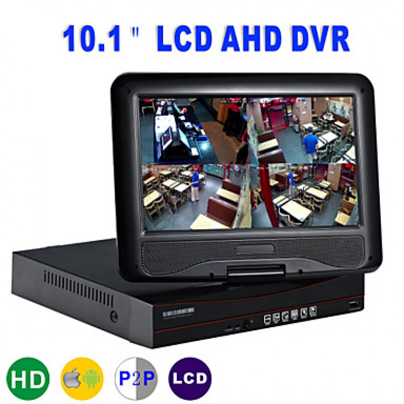 AHD Camera with 960P/Infrared/Waterproof and 4CH AHD DVR with 10.1 Inch LCD/2TB Surveillance HDD  Kits  