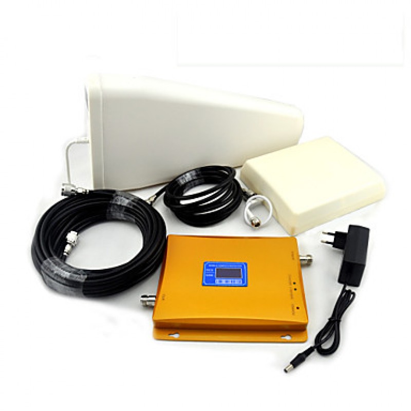 2G GSM 900mhz DCS 1800mhz 4G LTE Signal Booster Mobile Phone Signal Repeater with Log Periodic Antenna / Panel Antenna