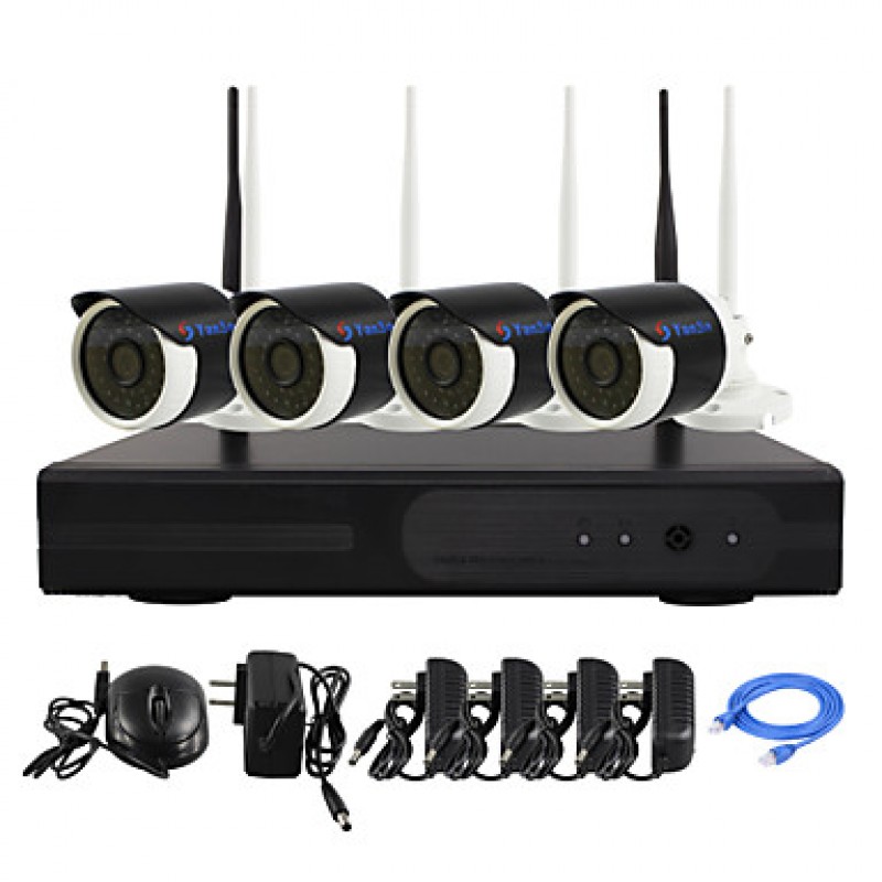 Plug and Play 4CH Wireless NVR Kit P2P 960P HD IR Night Vision Security IP Camera WIFI CCTV System  