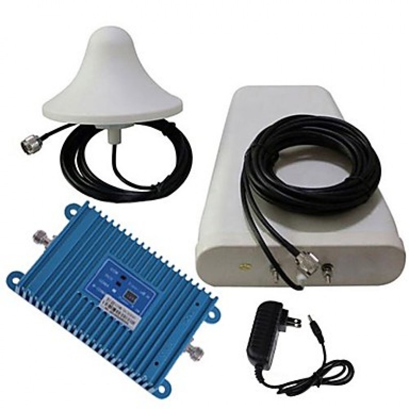 Intelligence LCD Display Dual Band GSM/DCS 900/1800MHz Mobile Phone Signal Booster Amplifier + Antenna Kit