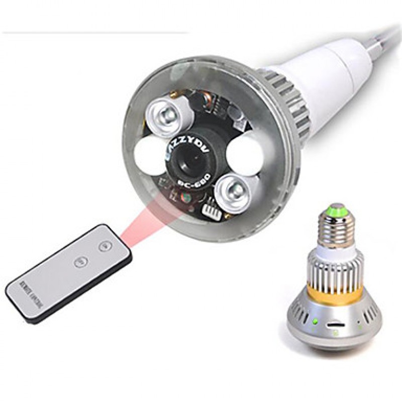  Wireless BulbCamera with LED Light and Remote Control