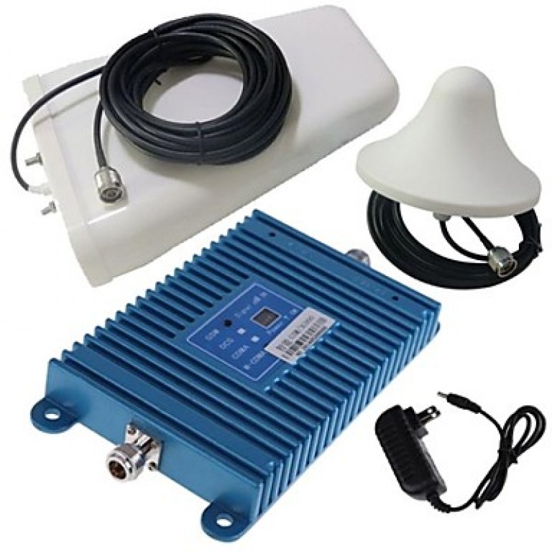 Intelligence LCD Display Dual Band GSM/3G 900/2100MHz Mobile Phone Signal Booster Amplifier + Antenna Kit