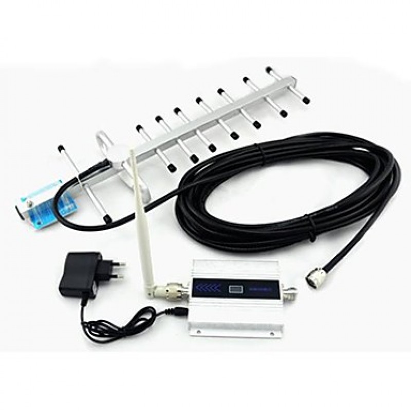 LCD Display Mini GSM 900MHz Mobile Phone Signal Booster , GSM Signal Booster + Yagi Antenna with 10m Cable