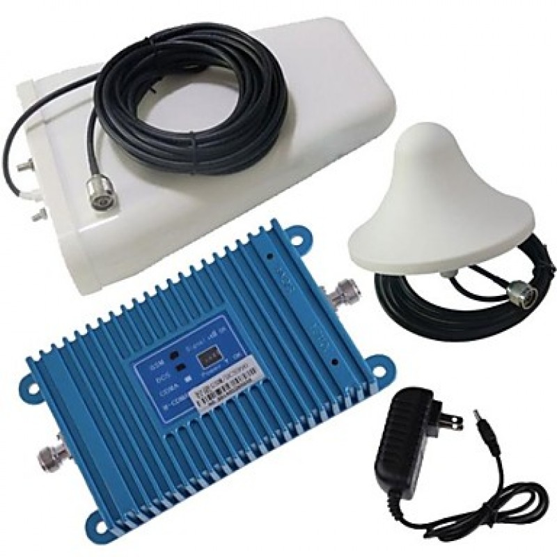 Intelligence LCD Display Dual Band GSM/DCS 900/1800MHz Mobile Phone Signal Booster Amplifier + Antenna Kit