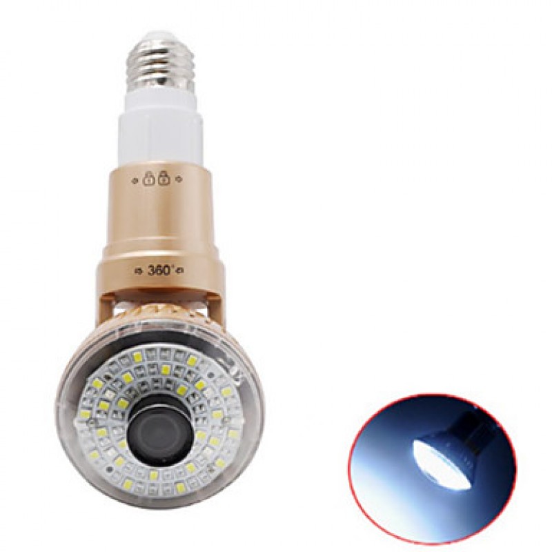  HD960P Wireless Rotatable P2P Bulb IP Camera with LED light and Remote Control