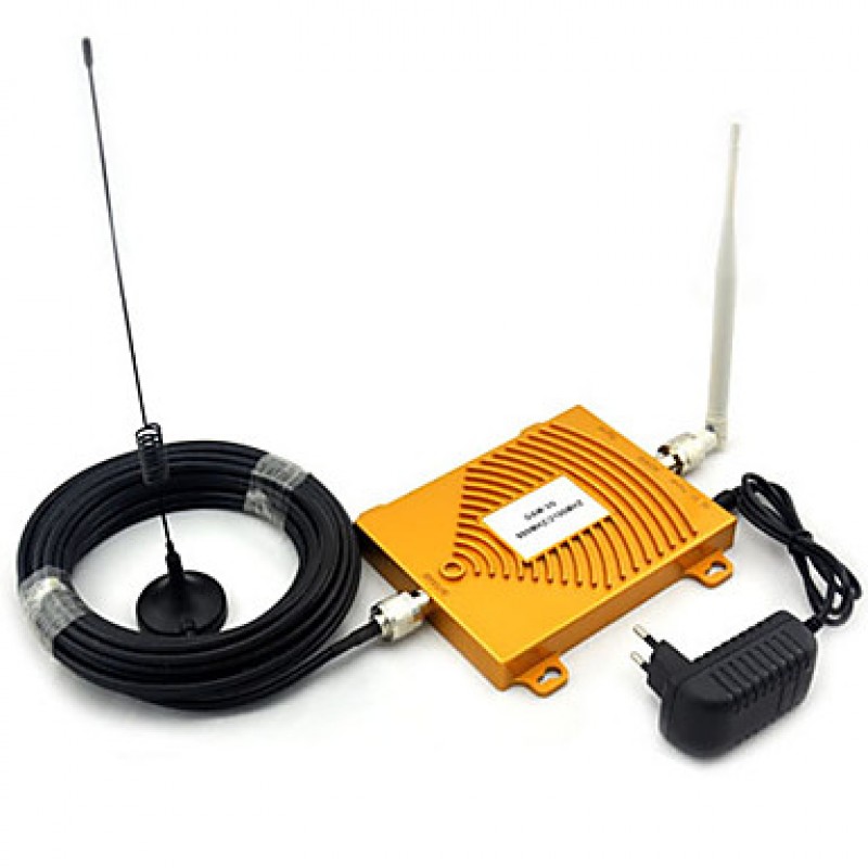 GSM 900Mhz + 3G W-CDMA 2100MHz Dual Band Mini Signal Booster , 2G 3G GSM Mobile Phone Signal Booster With Antenna