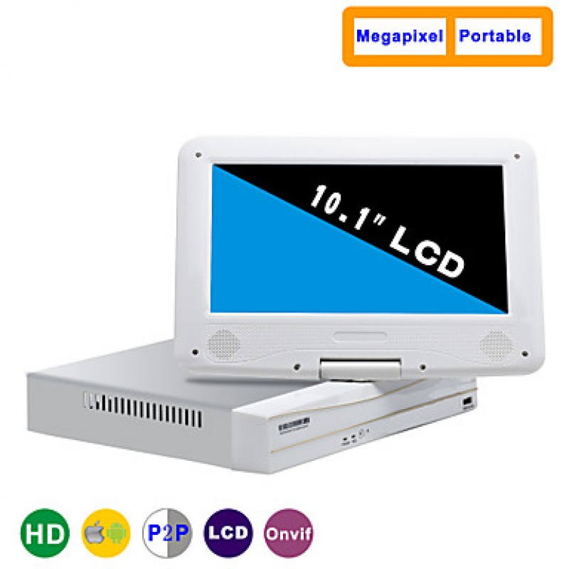 10.1 Inch 8CH 960P/720P with HDMI and P2P LCD NVR  