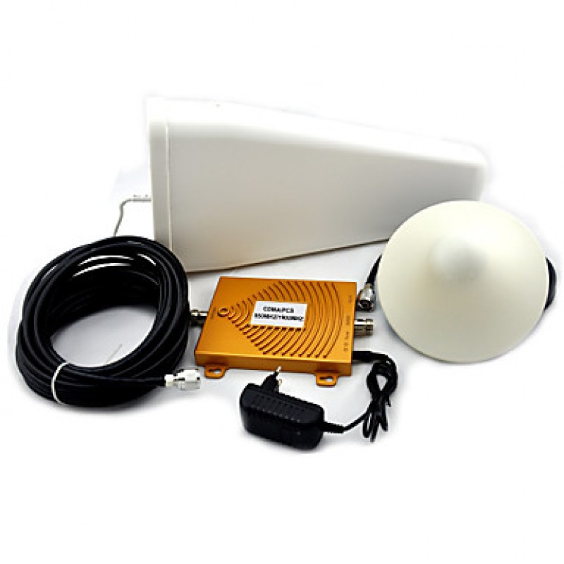 Mini CDMA 850MHz PCS 1900MHz Mobile Phone Signal Booster Dual Band Signal Repeater with Ceiling / Log Periodic Antenna