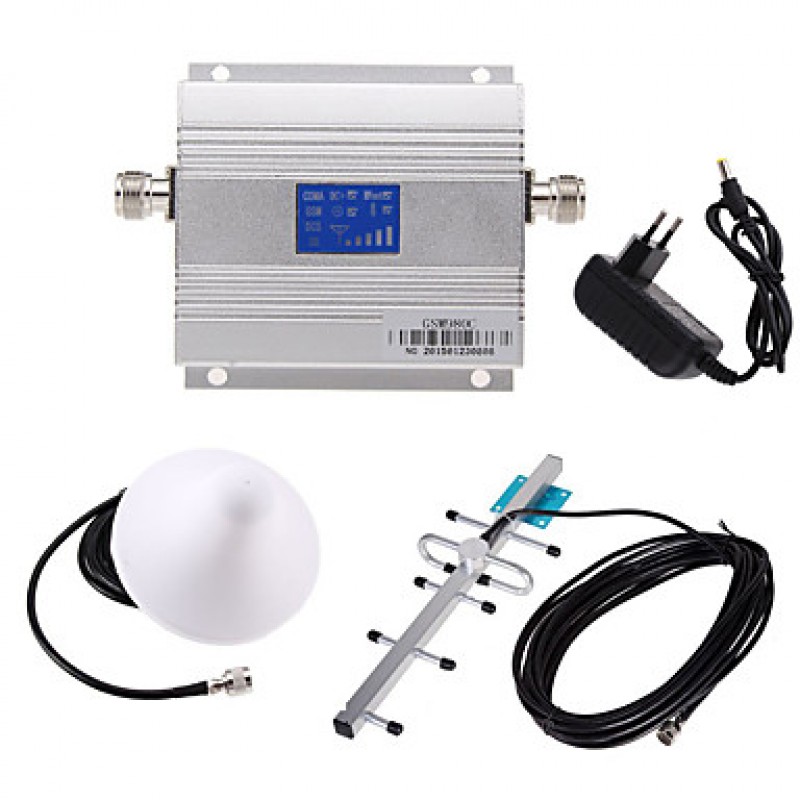 New LCD GSM 900MHz Cell Phone Signal Booster Amplifier + Antenna Kit